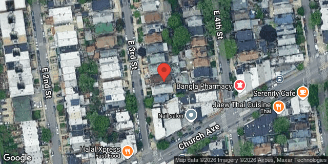 Aerial map of 311 EAST 3 STREET, Brooklyn