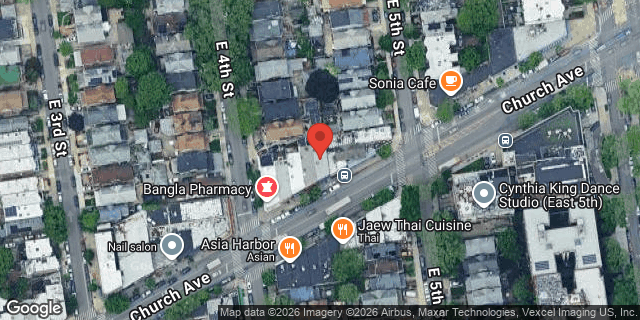 Aerial map of 411 CHURCH AVENUE, Brooklyn