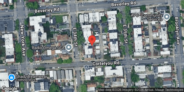 Aerial map of 485 EAST 34 STREET, Brooklyn