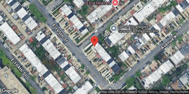 Aerial map of 1061 EAST 105 STREET, Brooklyn