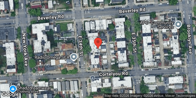 Aerial map of 481 EAST 34 STREET, Brooklyn