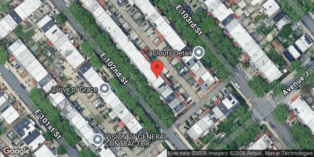 Aerial map of 957 EAST 102 STREET, Brooklyn