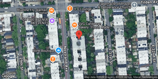 Aerial map of 1627 NOSTRAND AVENUE, Brooklyn