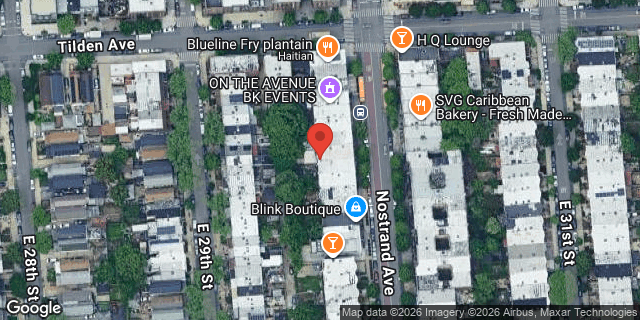 Aerial map of 1626 NOSTRAND AVENUE, Brooklyn
