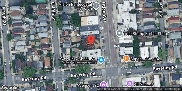 Aerial map of 1072 UTICA AVENUE, Brooklyn