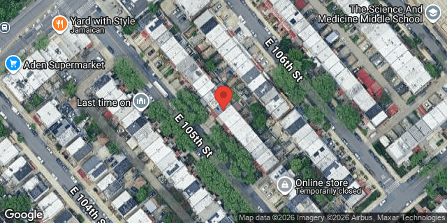 Aerial map of 945 EAST 105 STREET, Brooklyn