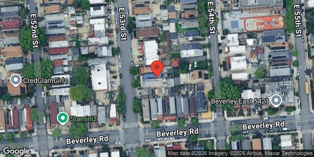 Aerial map of 521 EAST 53 STREET, Brooklyn