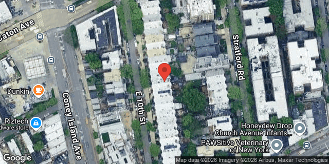Aerial map of 29 EAST 10 STREET, Brooklyn
