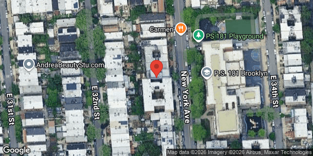Aerial map of 1024 NEW YORK AVENUE, Brooklyn