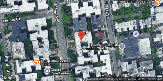 Aerial map of 601 OCEAN AVENUE, Brooklyn