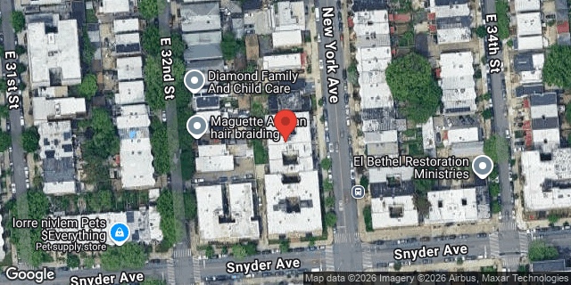 Aerial map of 972 NEW YORK AVENUE, Brooklyn