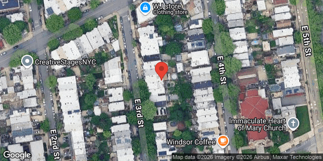 Aerial map of 107 EAST 3 STREET, Brooklyn
