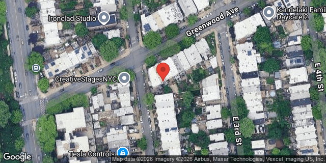 Aerial map of 204 GREENWOOD AVENUE, Brooklyn