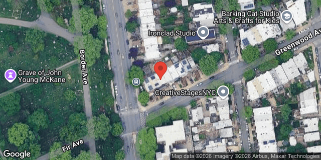 Aerial map of 109 GREENWOOD AVENUE, Brooklyn