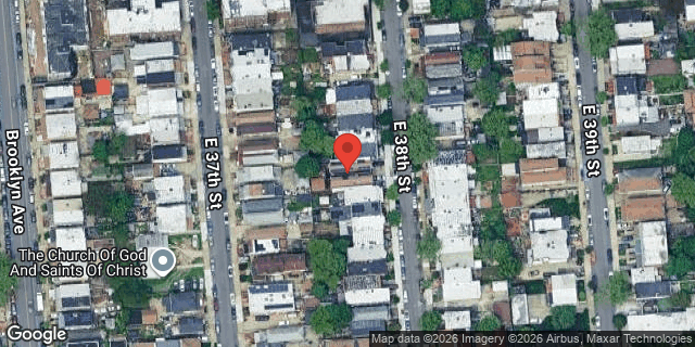 Aerial map of 284 EAST 38 STREET, Brooklyn
