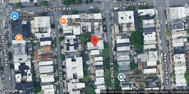 Aerial map of 20 EAST 32 STREET, Brooklyn