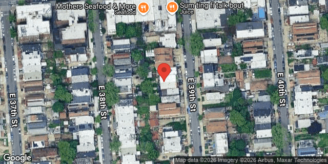 Aerial map of 278 EAST 39 STREET, Brooklyn