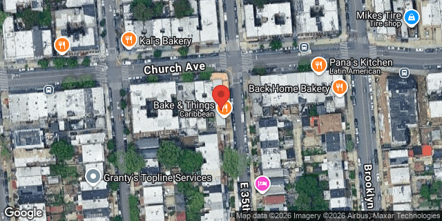 Aerial map of 3424 CHURCH AVENUE, Brooklyn