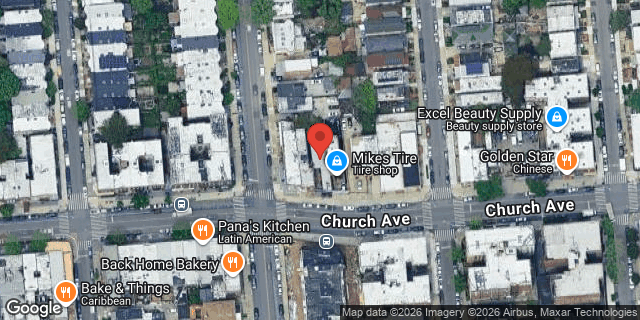 Aerial map of 3605 CHURCH AVENUE, Brooklyn
