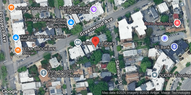 Aerial map of 714 GREENWOOD AVENUE, Brooklyn