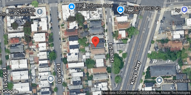 Aerial map of 168 EAST 57 STREET, Brooklyn