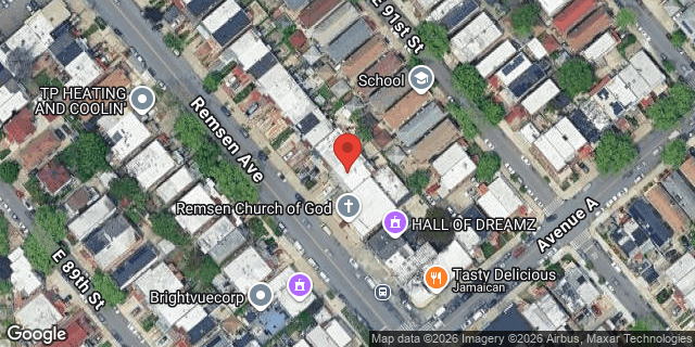 Aerial map of 621 REMSEN AVENUE, Brooklyn