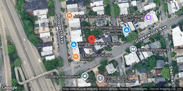 Aerial map of 615 GREENWOOD AVENUE, Brooklyn