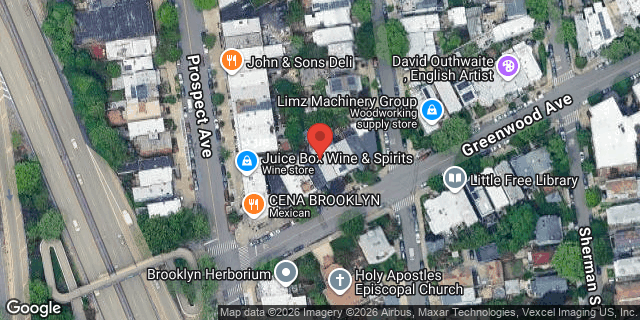 Aerial map of 617 GREENWOOD AVENUE, Brooklyn
