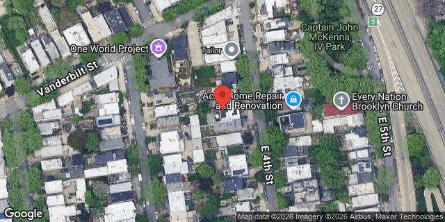 Aerial map of 26 EAST 4 STREET, Brooklyn