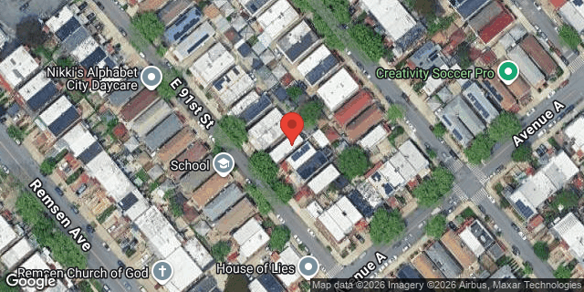 Aerial map of 597 EAST 91 STREET, Brooklyn
