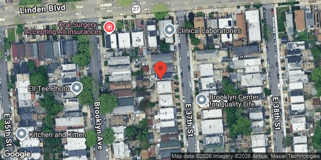 Aerial map of 192 EAST 37 STREET, Brooklyn