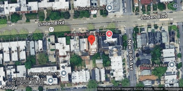 Aerial map of 318 LINDEN BOULEVARD, Brooklyn