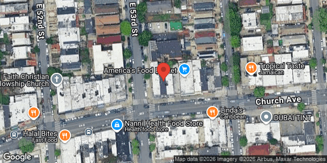 Aerial map of 5303 CHURCH AVENUE, Brooklyn