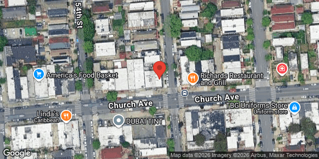 Aerial map of 5423 CHURCH AVENUE, Brooklyn