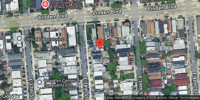 Aerial map of 185 EAST 38 STREET, Brooklyn