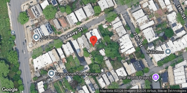 Aerial map of 38 SEELEY STREET, Brooklyn