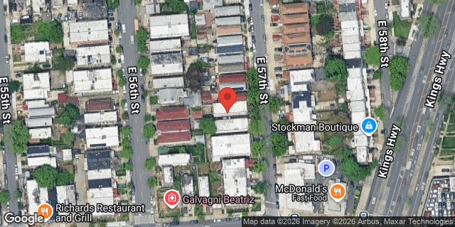 Aerial map of 116 EAST 57 STREET, Brooklyn