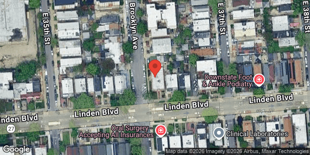 Aerial map of 411 LINDEN BOULEVARD, Brooklyn