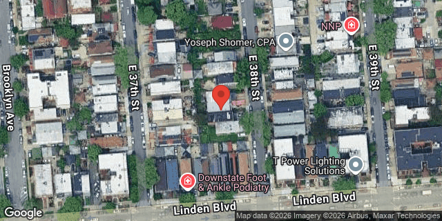 Aerial map of 154 EAST 38 STREET, Brooklyn