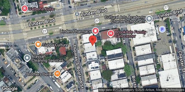 Aerial map of 1071 THOMAS S BOYLAND ST, Brooklyn