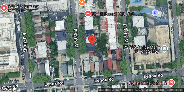 Aerial map of 99 EAST 38 STREET, Brooklyn
