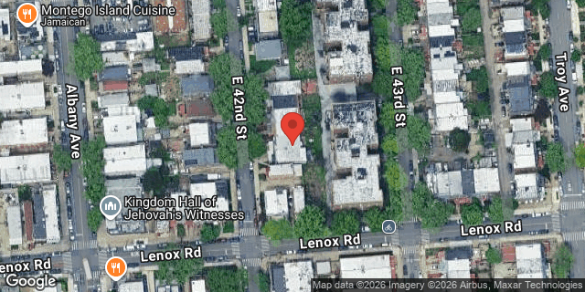 Aerial map of 33 EAST 42 STREET, Brooklyn