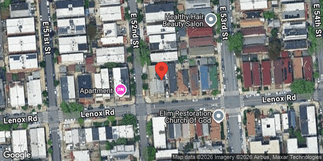 Aerial map of 835 LENOX ROAD, Brooklyn