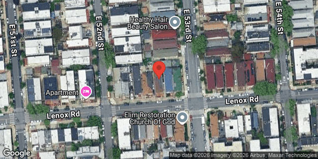 Aerial map of 845 LENOX ROAD, Brooklyn