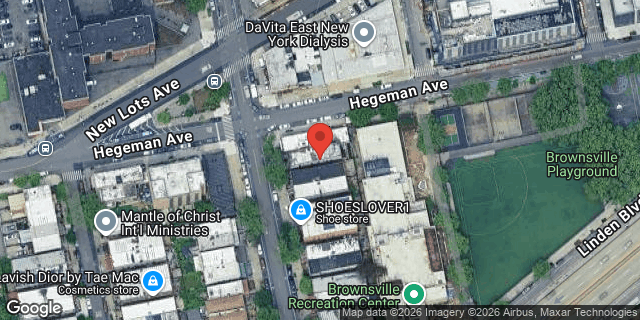 Aerial map of 883 MOTHER GASTON BLVD, Brooklyn