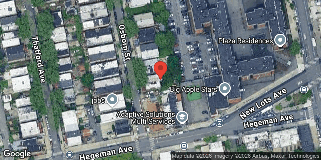 Aerial map of 603 OSBORN STREET, Brooklyn
