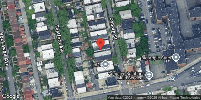 Aerial map of 598 OSBORN STREET, Brooklyn