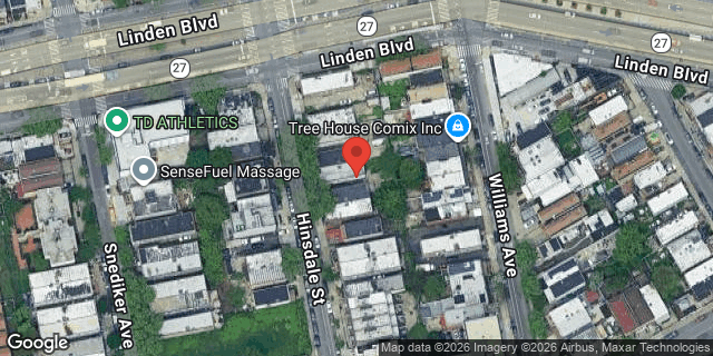 Aerial map of 715 HINSDALE STREET, Brooklyn