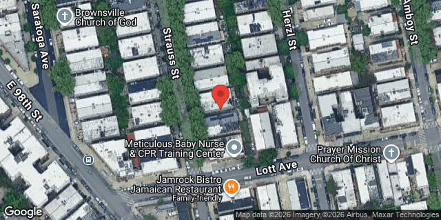 Aerial map of 2301 STRAUSS STREET, Brooklyn