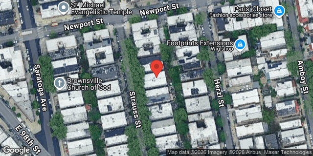 Aerial map of 2273 STRAUSS STREET, Brooklyn
